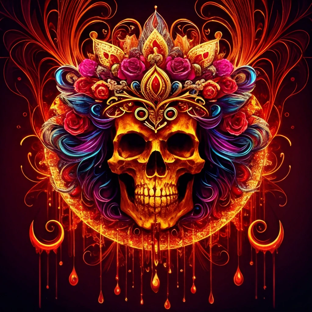 ASCIILove,swirl, drip, Blood, Skulls, fiber, <lora:Bleedinglove:0.6>, fractalface, Bleedinglove, neon, high contrast, very detailed, reflection, glowin fractal,  meditation