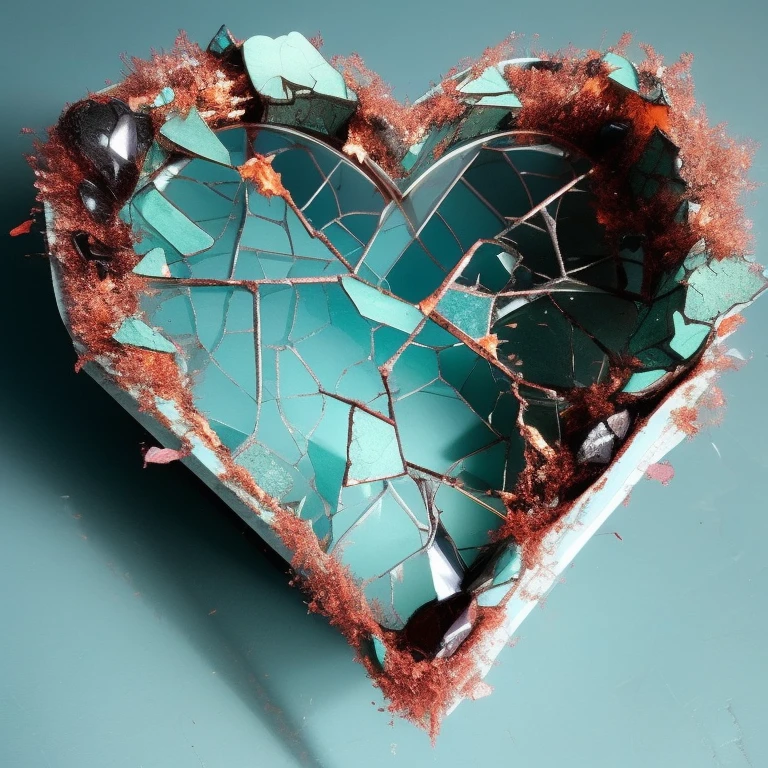 broken glass heart, no humans, masterpiece,best quality <lora:Copax_StyleMix_5_Heart:1>
