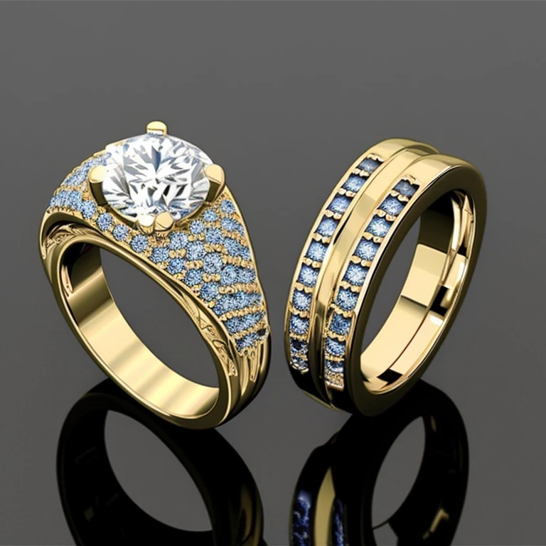 wedding rings, simple background, white background, no humans, gem, diamond ring, <lora:Copax_StyleMix_4_Wedding_Rings:1>