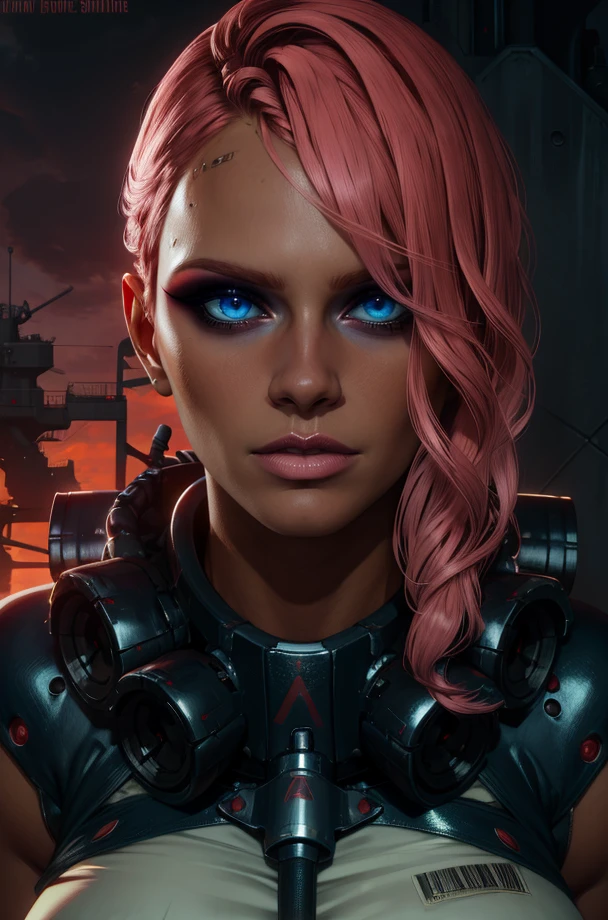 Mistral,pinkish hair,makeup,blue eyes,
standing,solo,upper body,
night,industrial,
(insanely detailed, beautiful detailed face, masterpiece, best quality),<lora:Mistral:0.8>,
