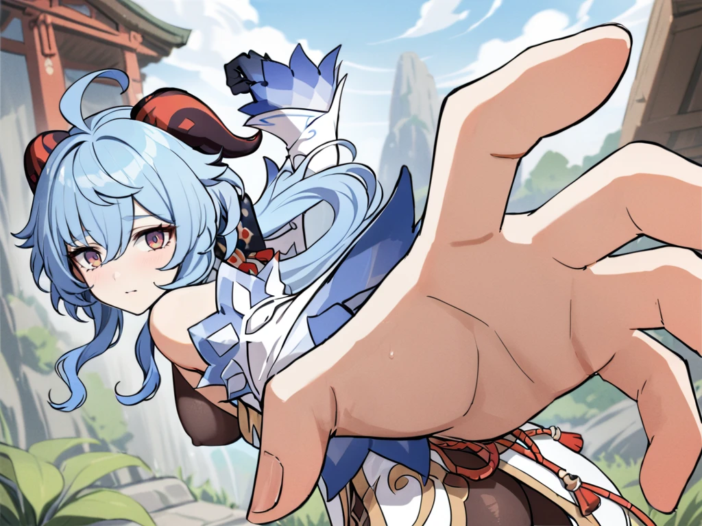 <lora:xl_pepe_punch_(meme)-000034:1>,pepe punch pose,looking at viewer,ganyu \(genshin impact\),, masterpiece, best quality,