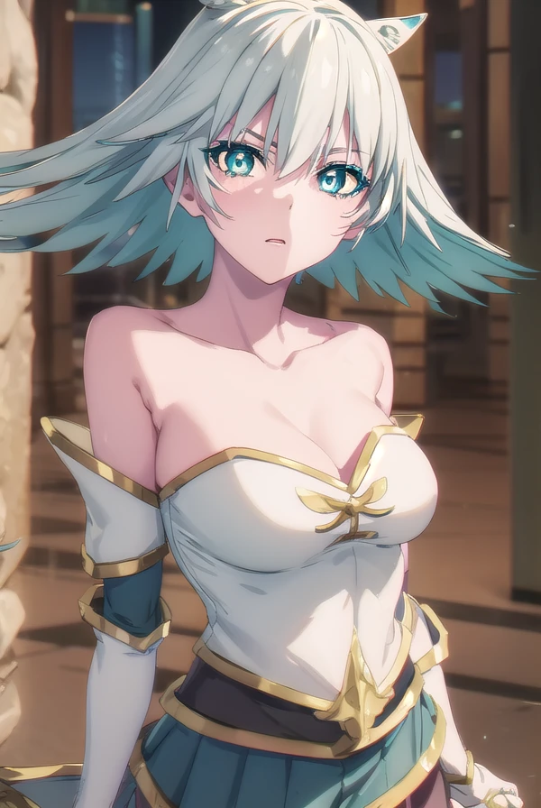 taktopwalkure, <lora:taktop walkure s1-lora-nochekaiser:1>,
walkure, (green eyes:1.3), medium hair, white hair, makeup, eyeshadow, lipstick,
BREAK skirt, thighhighs, gloves, bare shoulders, collarbone, armor, garter straps,
BREAK outdoors,
BREAK looking at viewer, (cowboy shot:1.5),
BREAK <lyco:GoodHands-beta2:1>, (masterpiece:1.2), best quality, high resolution, unity 8k wallpaper, (illustration:0.8), (beautiful detailed eyes:1.6), extremely detailed face, perfect lighting, extremely detailed CG, (perfect hands, perfect anatomy),