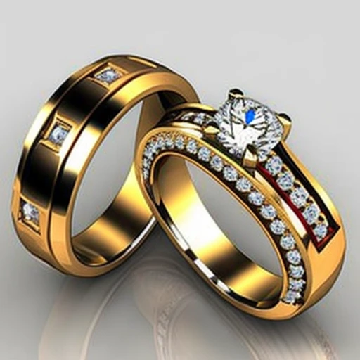 wedding rings, simple background, no humans, <lora:Copax_StyleMix_4_Wedding_Rings:1>