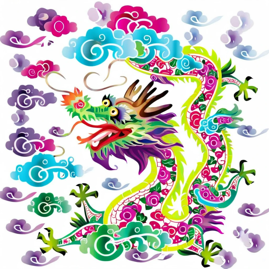 an image of a colorful chinese dragon,cloud,water,solid white background,colorful SP_CN_PPC,paper cutting <lora:0204_paper_cutting-checkpoint-5000:1.0>