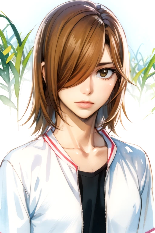 (best quality:1.1), (masterpiece:1.4), sketch, , , depth of field, (watercolor illustration, soft pastel colors:1.1), (realistic:1.4), 1boy, solo, male focus, <lora:hajime_aoyagi:0.98>, hajime_aoyagi, light brown hair, brown eyes, hair over one eye, , corn maze, HD-DVD