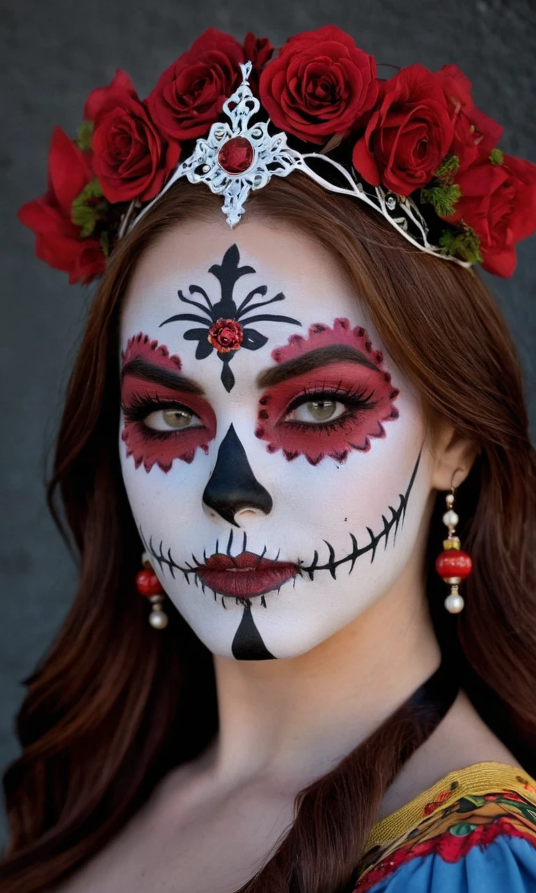 ((woman in katr1na face paint:1,catrina crown, talavera dress)),photo of sks woman,<lora:CatrinaMulti_byDevDope.safetensors : 1>
<lora:lora_emmastone_v1_from_v1_160 : 1>