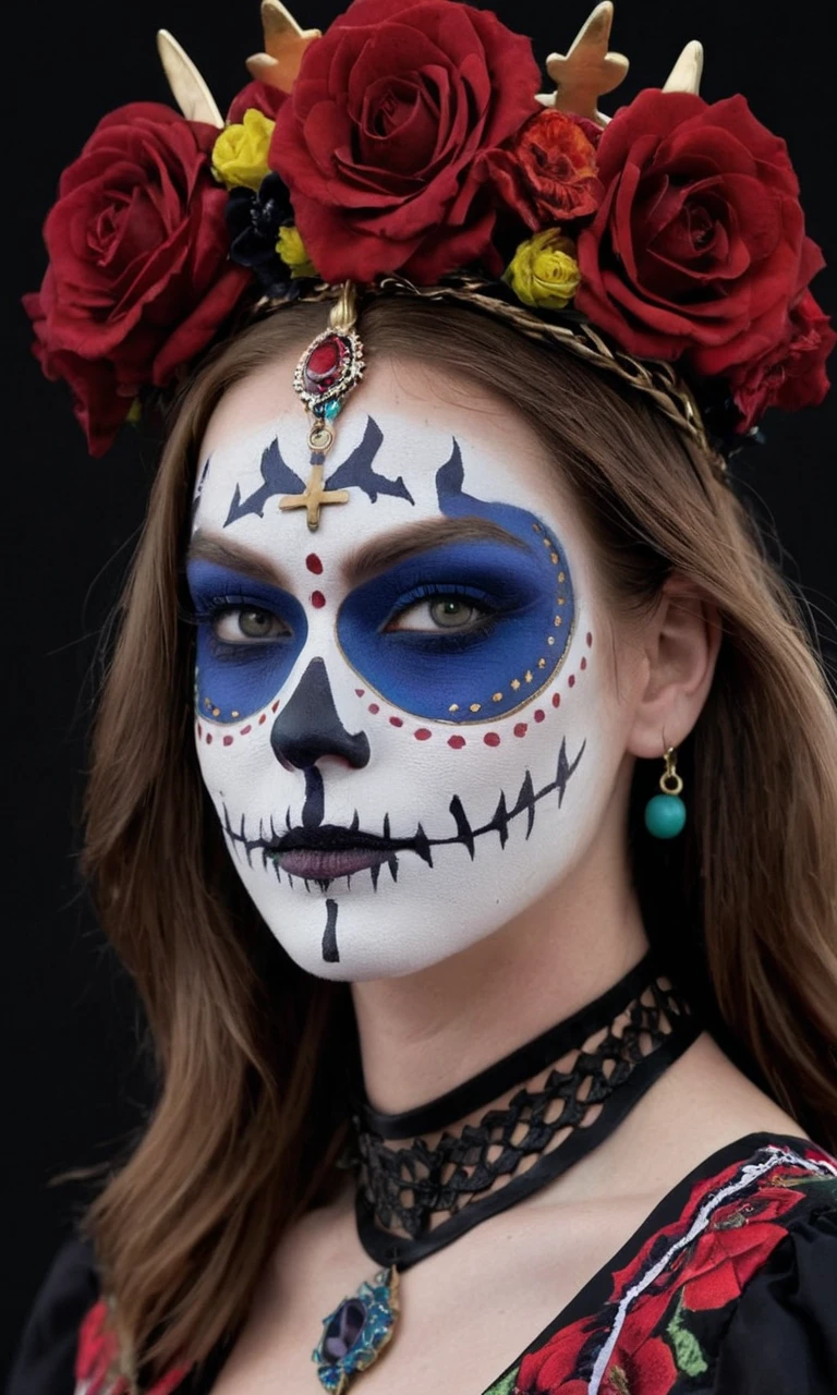 ((woman in katr1na face paint:1,catrina crown, talavera dress)),photo of sks woman,<lora:CatrinaMulti_byDevDope.safetensors : 1>
<lora:lora_emmastone_v1_from_v1_160 : 1>