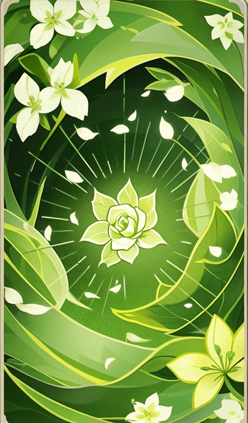 cardbg,green_theme,flower,no humans,border,(creature),petals,leaf,yellow flower,<lora:äºæ¸¸å¡çèæ¯v1.0:0.7>,