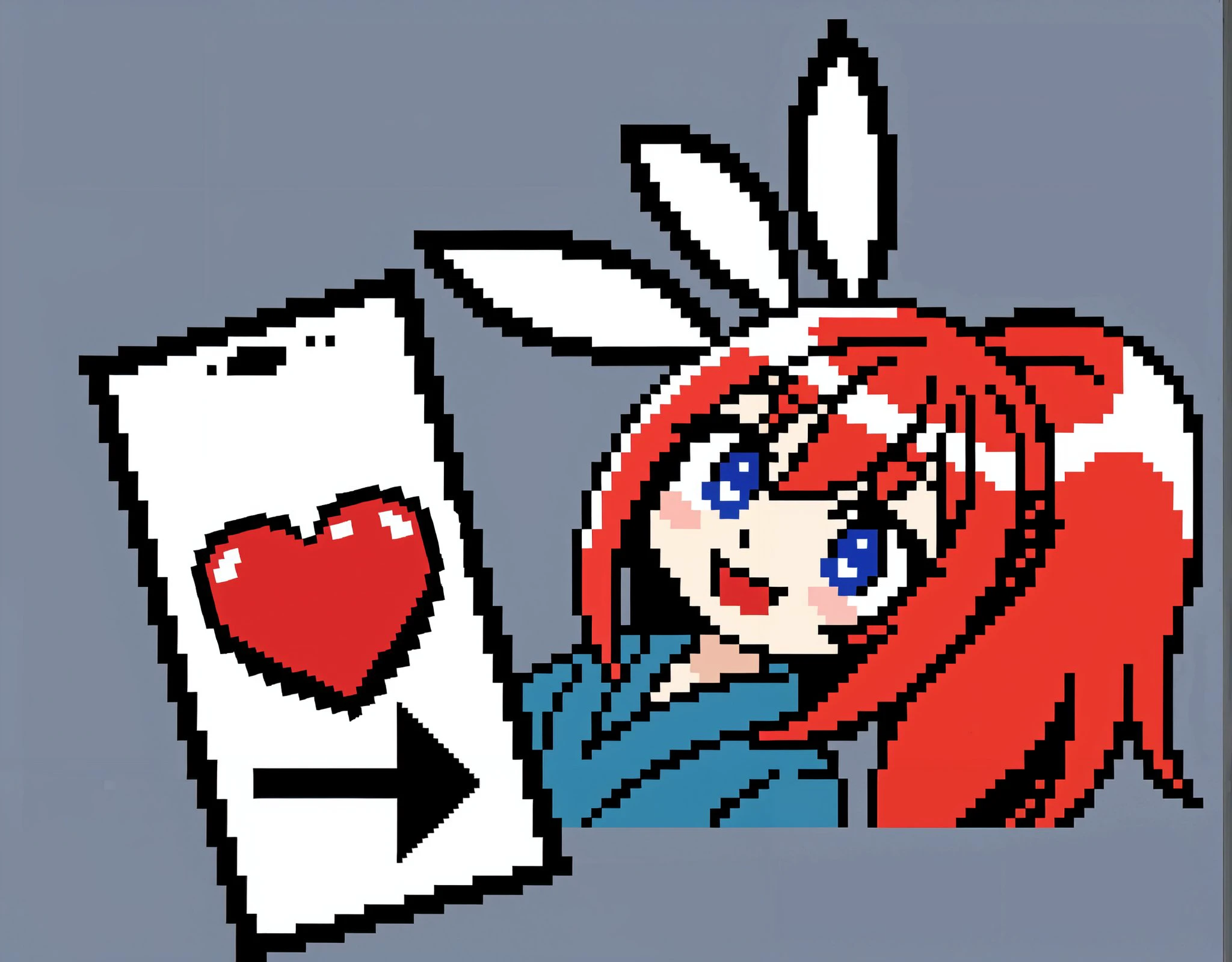 1girl ,sticker, pixel art,(colorfull:1.2), chibi, red hair, blue eyes,
(masterpiece:1.15), (best quality:1.15), neco smile, Japanese characters, phone