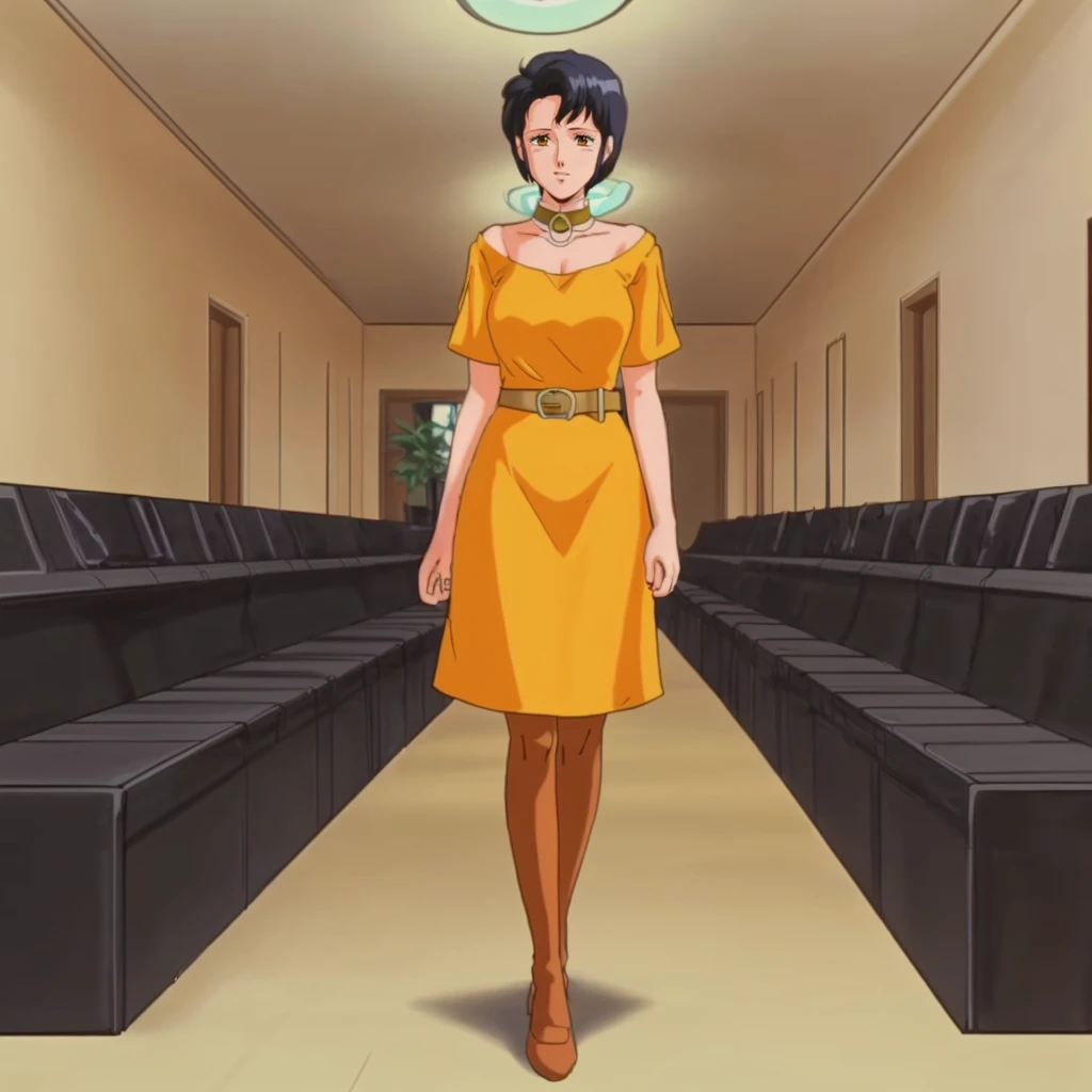 <lora:SyliaStingray002:0.7>,<lora:add_detail:0.5>,<lora:noline:0.3>,<lora:boldline:-0.3>,
SyliaStingray,1girl,black hair,short hair,solo,
yellow dress,round collar,belt,pantyhose,
full body,indoor,