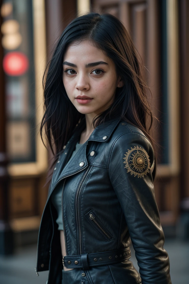 RAW photo, tv_Jane_Black_MXAI_V1, doubtful expression, ((full body shot)), action shot, wearing leather jacket , museum, blue eyes, red hair, pale skin, looking over the shoulder, full body shot, flirting with the camera, instagram pose, photo, f1.4, 40mm, raw, 8k, textured skin, skin pores, intricate details, PA7_Photo <lora:detail_slider_v4:1.5>