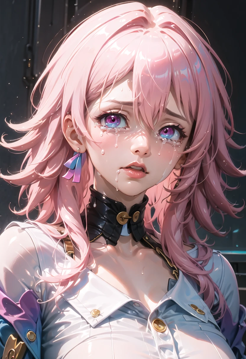 best quality, masterpiece, highres, solo, {march_7th_starrail:0.90}, crying, sobbing, tears, portrait, looking at viewer