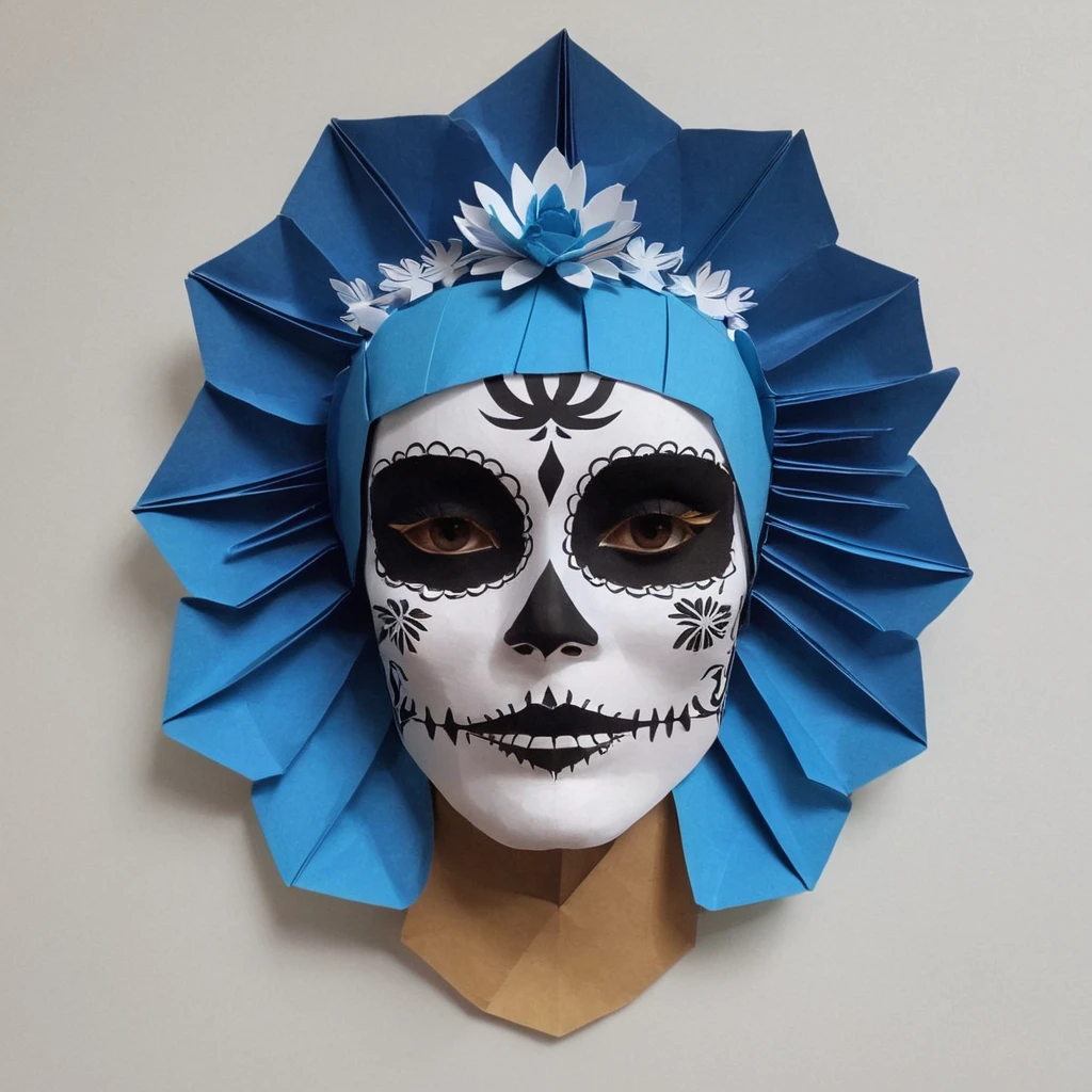 ((katr1na face paint:1)), catrina crown, woman