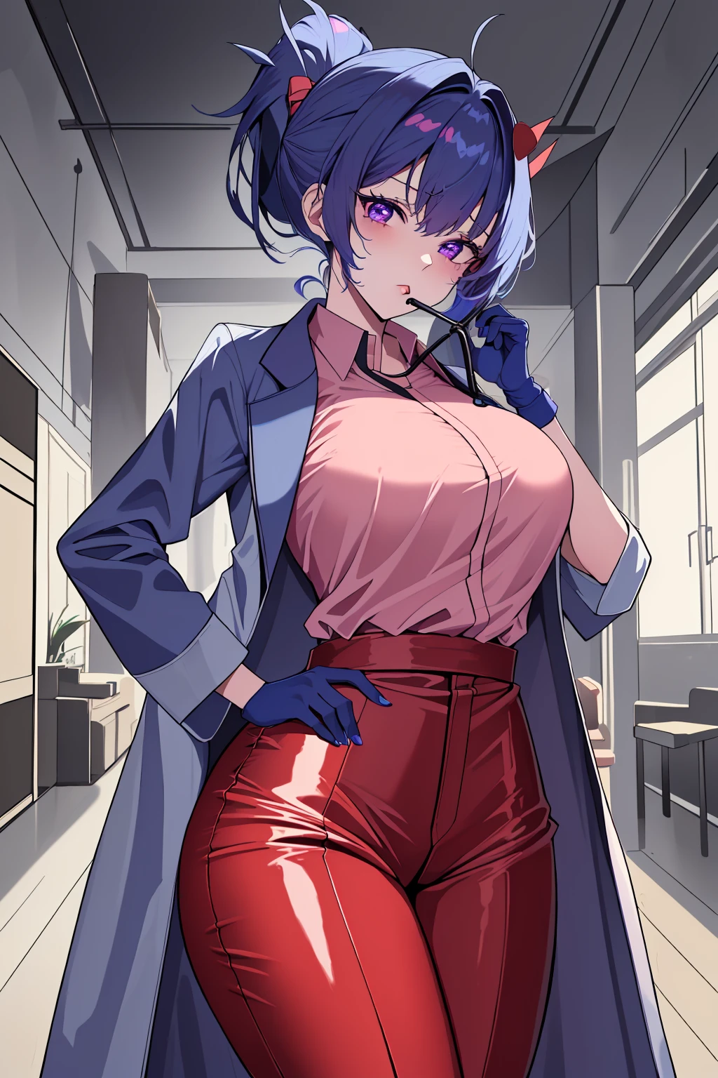 (Super detailed:1.3), ((((best quality)))), ((masterpiece)), (alone), female focus, solo, ((black hair)), (glowing eyes:1.2), (((hair over right eye:1.5))), glasses, long hair), ((white jacket:1.1)), partially unbuttoned, ((purple scarf)), ((small )), square rim glasses, fingerless gloves, ((purple streak in hair)), (asian skin:1.4), ((purple eyes:1.2)), hotify, prettify, stunning beauty, powerful glow, no background, ((ponytail:1.3)), long bangs, no shirt, nsfw, (((erect p)), (( tresses:1.4))), ((erection:1.3)), (g cum from penis:1.5)), (((mal penis(((hands behind head:1. (mouth open:1.2), (drooling:1.2), (squatting), (feet together and knees apart), (ejaculating), (cumming), (jizzing)