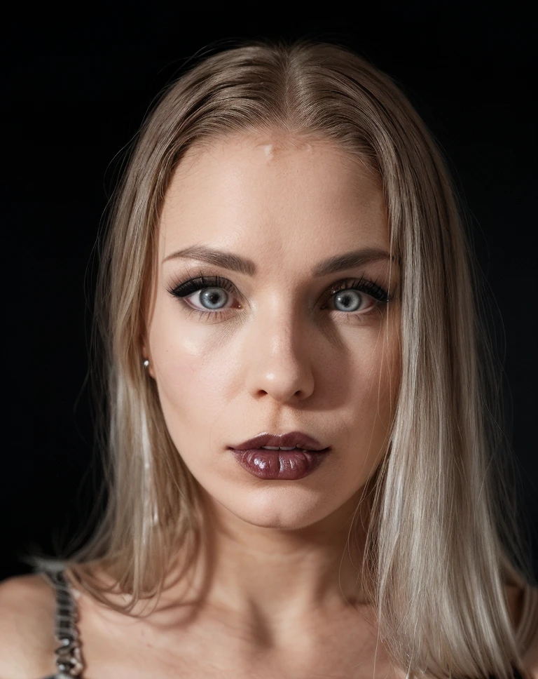 gothic style , realistic, <lora:quiron_AngelikaGrays_v1_lora:0.87> AngelikaGraysQuiron,, skin pores, perfect iris, perfect eyes, serious, portrait, linkedin, grey background, . dark, mysterious, haunting, dramatic, ornate, detailed