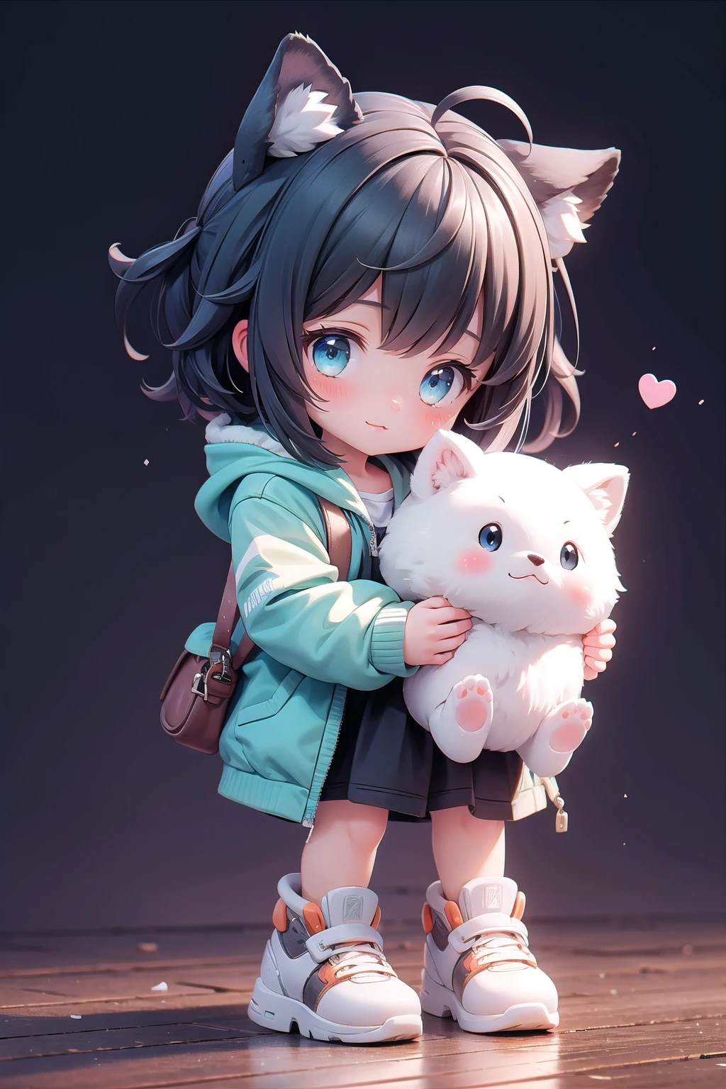 (masterpiece),  1girl,  cute animals