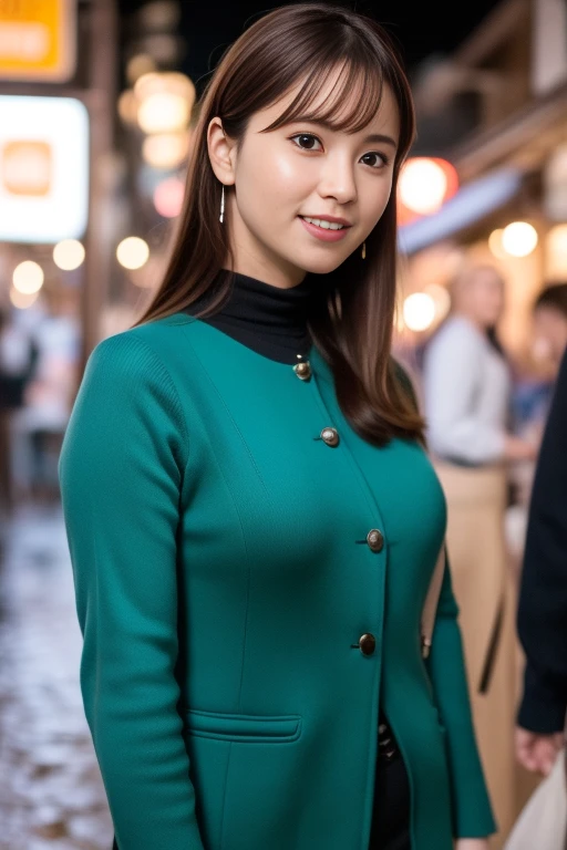 1girl,(RAW photo, best quality), (realistic, photo-realistic:1.4), masterpiece, an extremely delicate and beautiful, extremely detailed, 2k wallpaper, Amazing, finely detail, extremely detailed CG unity 8k wallpaper, ultra-detailed, highres, soft light, beautiful detailed girl, extremely detailed eyes and face, beautiful detailed nose, beautiful detailed eyes,cinematic lighting,perfect anatomy,slender body,smiling ,(bokeh:1.3)
in front of izakaya,narrow street like nakano,lights reflected on wet floor,after rain,night time,shop sign lights,winter night
wearing cashmere jacket
<lora:kadoyaakiko_lora:0.8>