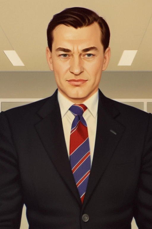 <lora:nooneaskedforthis:1> nooneaskedforthis, illustration of a boss in the office, tie and suit