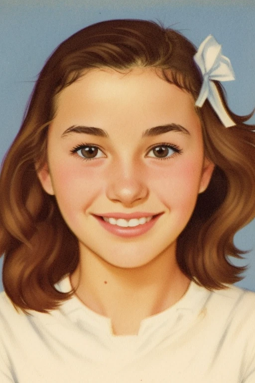 <lora:nooneaskedforthis:1> nooneaskedforthis, illustration of a teenage girl, closeup face, smile