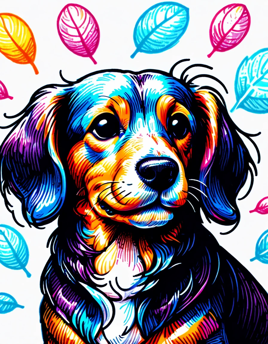 Daschund, felt pen drawing, ral-fltpn <lora:ral-fltpn:1>