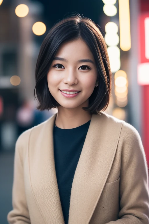 1girl,(RAW photo, best quality), (realistic, photo-realistic:1.4), masterpiece, an extremely delicate and beautiful, extremely detailed, 2k wallpaper, Amazing, finely detail, extremely detailed CG unity 8k wallpaper, ultra-detailed, highres, soft light, beautiful detailed girl, extremely detailed eyes and face, beautiful detailed nose, beautiful detailed eyes,cinematic lighting,perfect anatomy,slender body,smiling ,(bokeh:1.3)
in front of izakaya,narrow street like nakano,lights reflected on wet floor,after rain,night time,shop sign lights,winter night
wearing cashmere jacket
<lora:yoshinekyoko_lora:0.7>