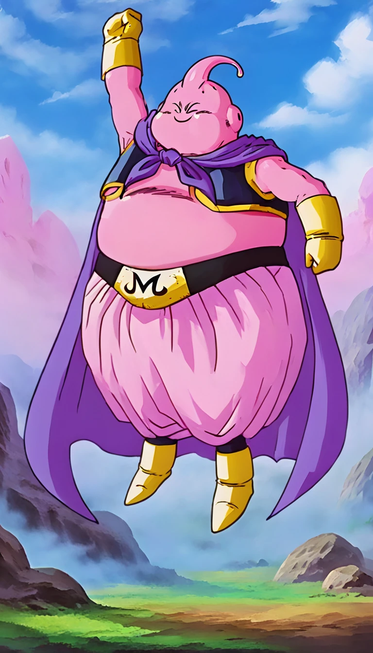 solo, majin buu,short, (completely nude:2.5),(angry:2),fighting_stance,in wasteland,destroyed rock,(soft shading), 4k, hi res, ((detailed face, (detailed eyes:1.0), detailed)), (full body), looking at viewer, 1boy, upper body, male focus,nude,(bare_legs:1.5),(topless:1.5),( shirtless:2.5),torn clothes,bare pectorals, fighting stance,