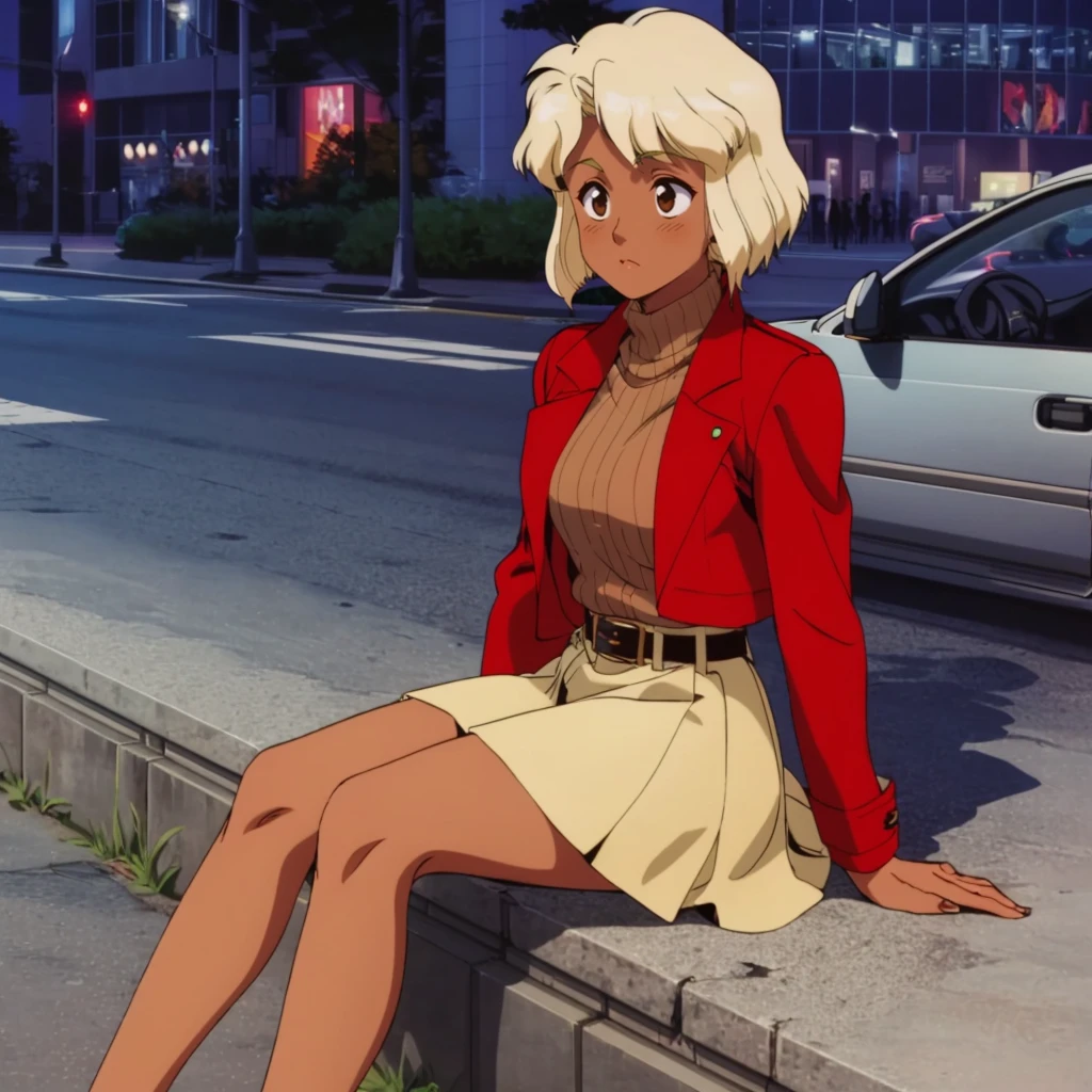 <lora:LisaVanetta002:0.7>,<lora:add_detail:0.5>,<lora:noline:0.3>,<lora:boldline:-0.3>,
LisaVanetta,1girl,short hair,dark skin,
red jacket,sweater,turtleneck,
belt,yellow skirt,
full body,sitting,