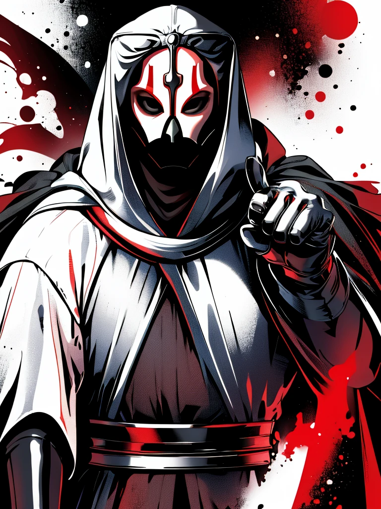 darthnihilus, white mask with red marking, black cloak, black gloves, fully covered, upper body <lora:darthnihilus:0.8>