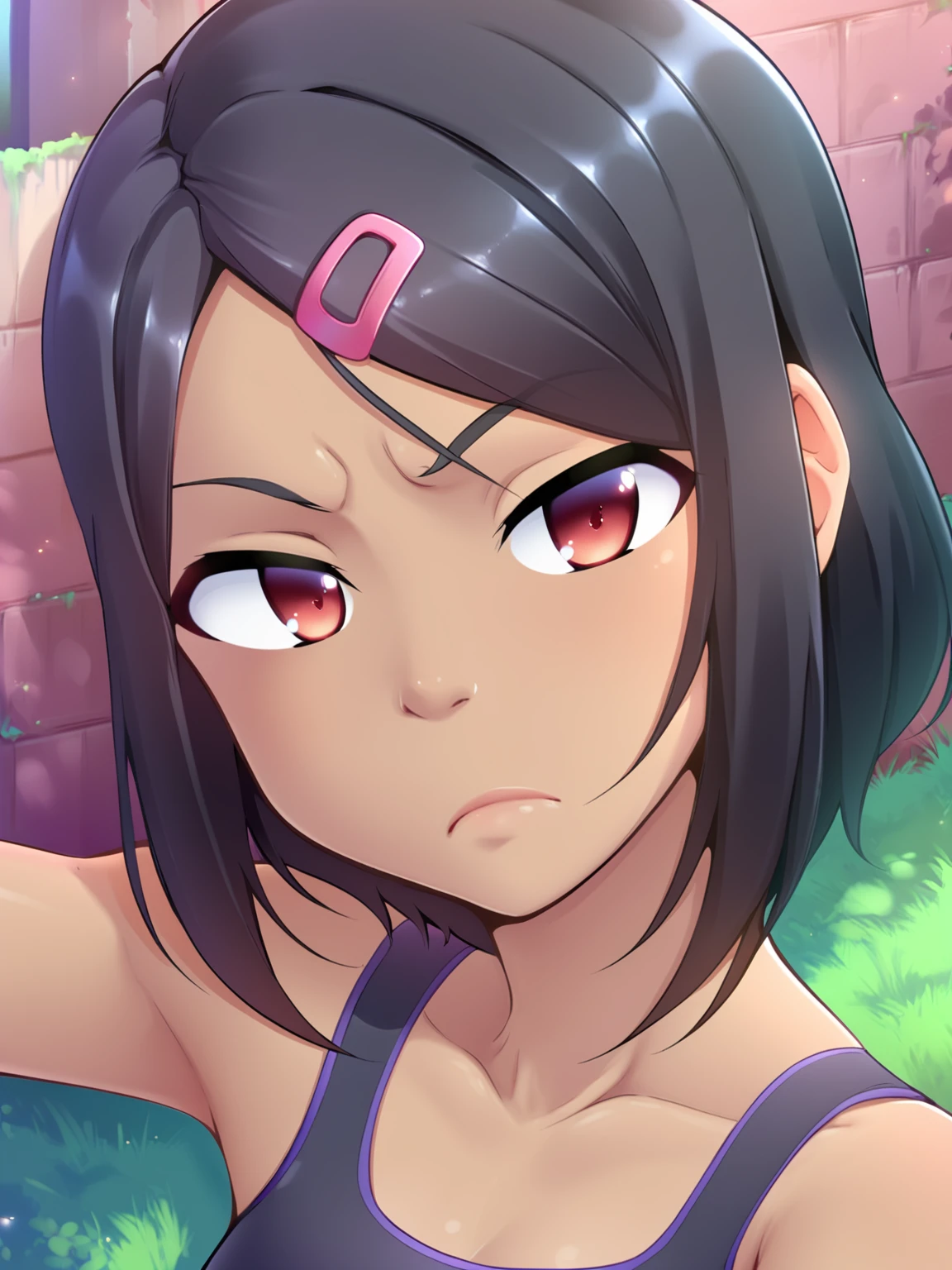 Diane (seven deadly sins), pale purple hair, twintails, purple eye, cone hair bun, double bun, crossed bangs, purple eyes brown hair diana short hair two ponytails long hair