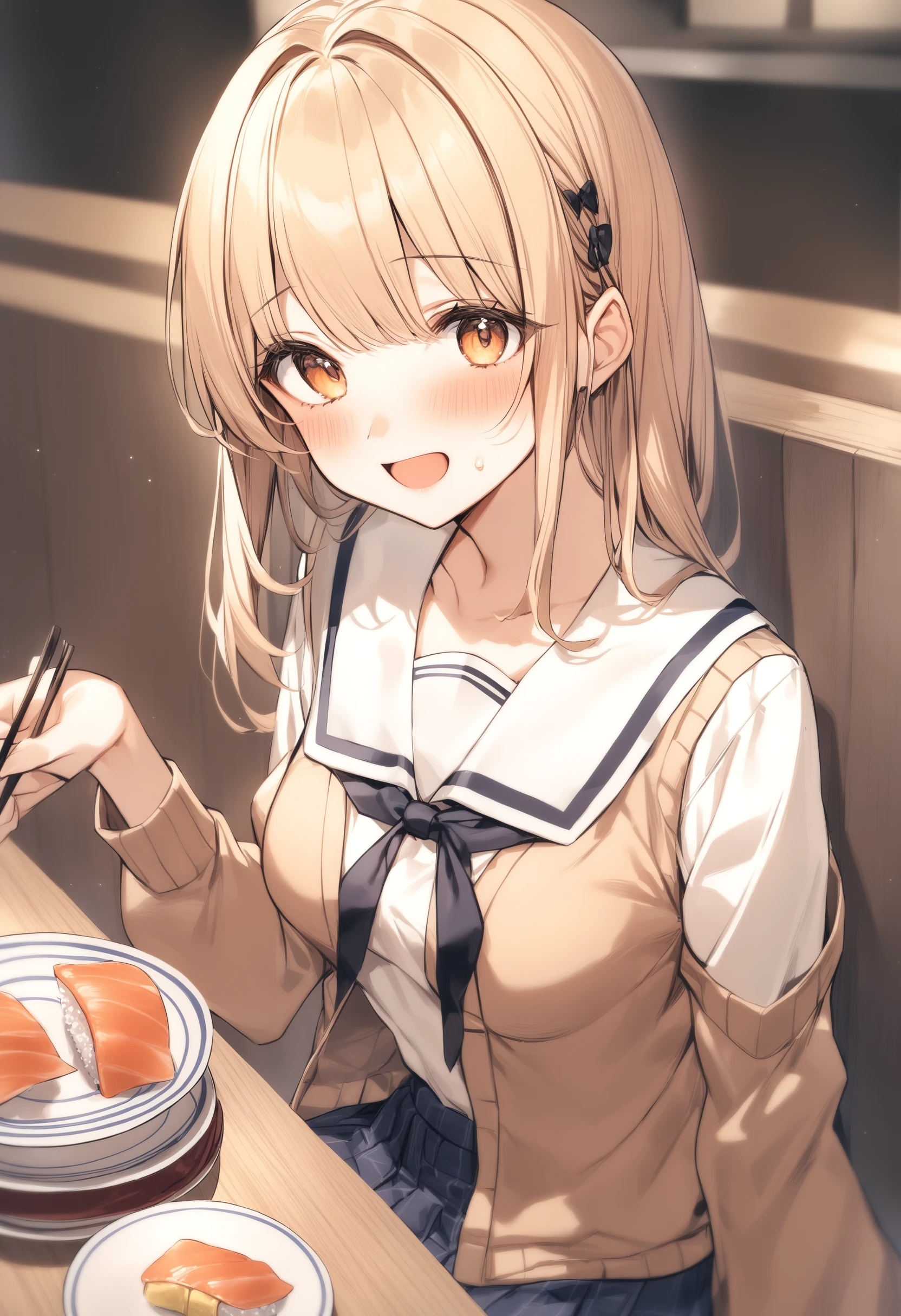 1girl, <lora:sdxl2-flat2-512b:-1>,medium breasts,school uniform,
<lora:kaitenzushiXLv2:0.8>,kaitenzushi,happy,
@vf_ã¢ã³ã°ã«:ã«ã¡ã©ã®åã@, @vf_ã¢ã³ã°ã«:æ§å³@, @vf_ã¢ã³ã°ã«:ç®ç·@, @vf_人-é¡:表æ
@, @vf_風æ¯:å ´æ@, @人_é¡:å£2@,
best quality,medium quality,