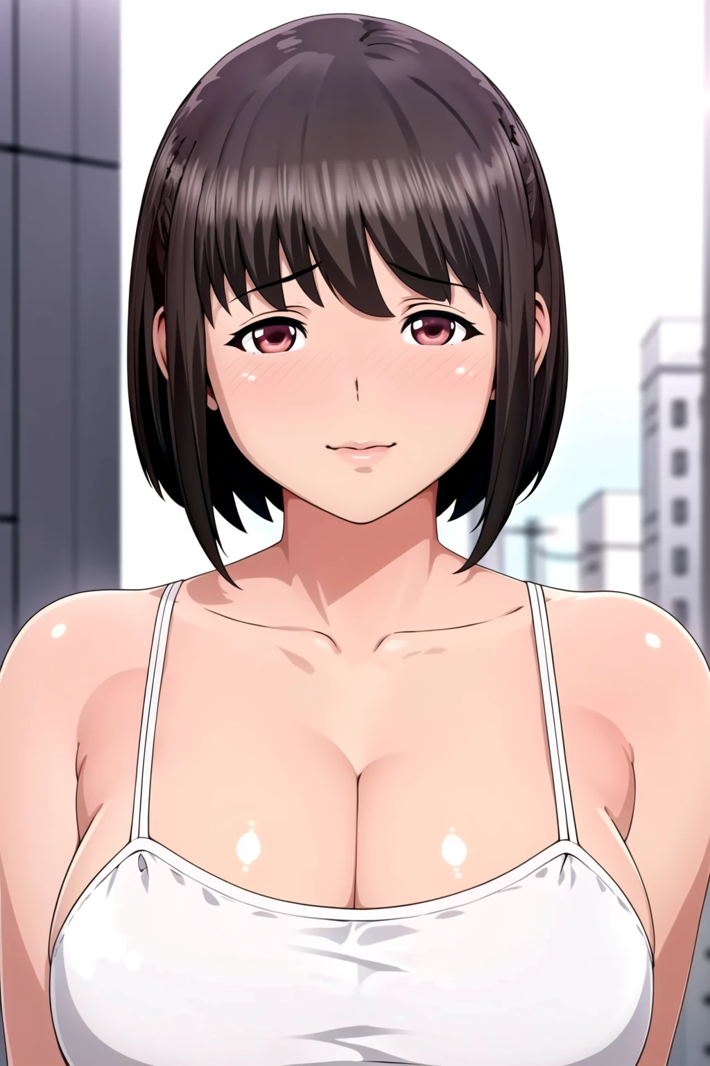 ,1girl, pov, 1boy, , paizuri , , penis, penis between the breasts, naked, breasts squeeze together, , , , comedy, room, a hot 45 year's old woman, milf, . window, lipstick, lewd, pubic hair wet penis , Tokyo tower view, lewd, night , nipples,, censored