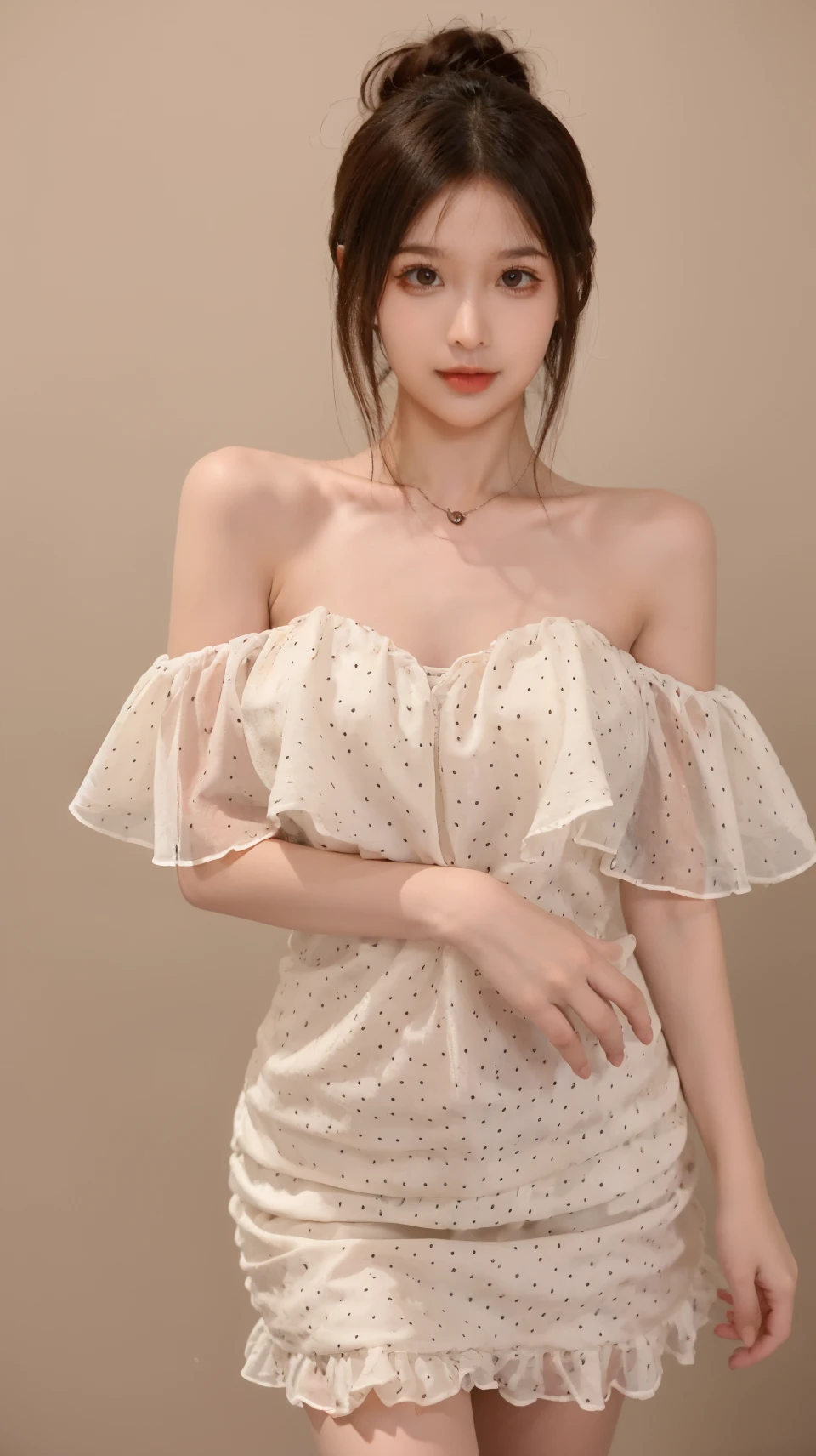 (((medium shot:1.5)))photo of a 30 years old ca45mv7-100 ,(facing side leaning forward head turned Looking at viewer over shoulder,small waist, medium hips, (huge natural breast:1.5) sideboob),(yokozuwari),(((A sleek, modern kitchen with stainless steel appliances and a marble countertop))), ,wide depth of field,( very long ((peroxide blond long hair):1.5) , (realistic:1.5), glossy lips, soft skin, elegant makeup,(smile), wearing <lora:rc93:0.75> rc,bare shoulders, (off shoulder dress,:1.5) birds print dress