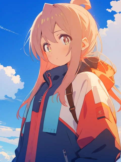 1girl, solo, oyama_mahiro, <lora:OyamaMahiro_LoRa:1.15>, complex tech backround