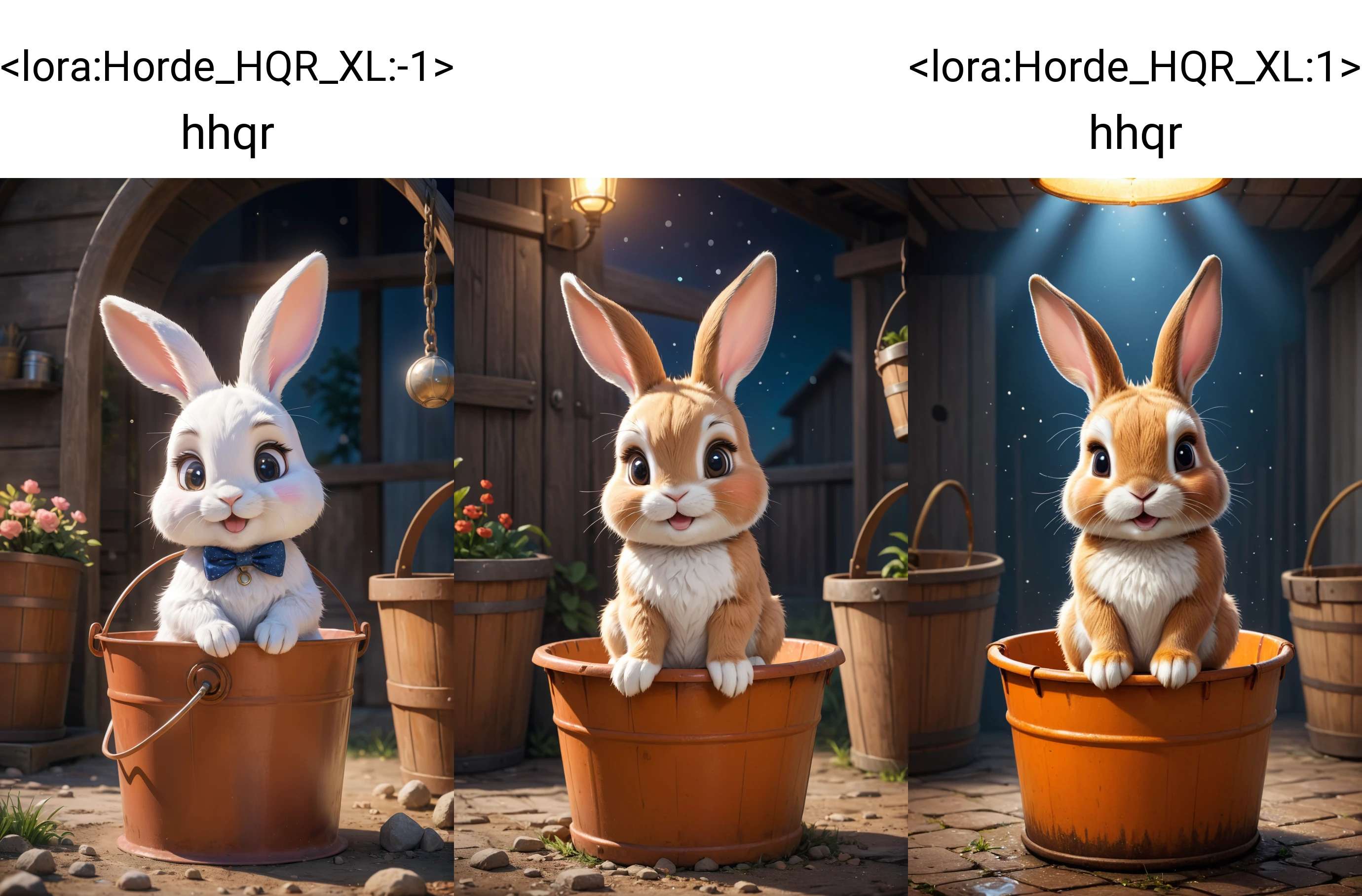 <lora:Horde_HQR_XL:-1> hhqr chibi, 1rabbit sitting on a bucket pondering his happy life, masterpiece, best quality, highly detailed, sharp focus, dynamic lighting, vivid colors, texture detail, particle effects, storytelling elements, narrative flair, 16k, UE5, HDR, subject-background isolation