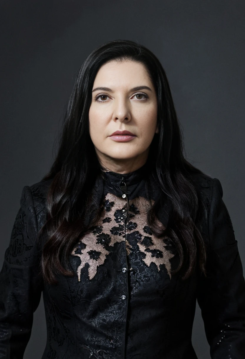 Gothic style portrait of Marina Abramovic <lora:MarinaAbramovicXL-128:1> as fx-monsters-xl-meatsack, creature, monster . Dark, mysterious, haunting, dramatic, ornate, detailed