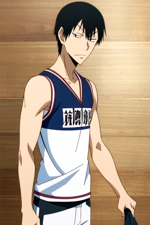 (best quality:1.1), (masterpiece:1.4), wallpaper, , , , anime coloring, , 1boy, solo, male focus, <lora:yasutomo_arakita:0.8>, yasutomo_arakita, black hair, black eyes, sanpaku