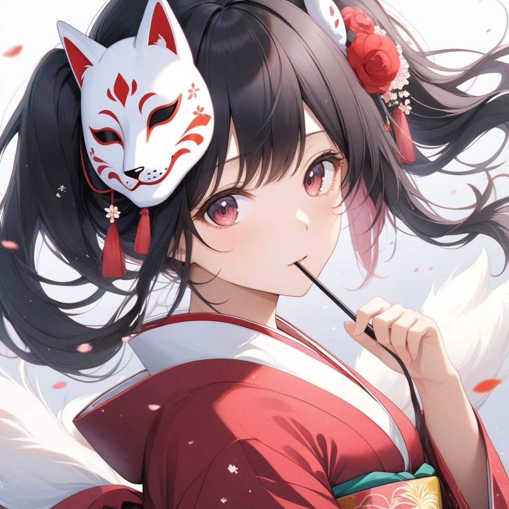 <lora:sparklehsr:1> Sparkle, twintails, black hair, bangs, pink eyes, fox mask, kimono, ((best_quality)), ((masterpiece)), (highly_detailed), perfect_details, ultra_high_res, 4k, 8K, insanely, absurd_res, <lora:detail_slider_v4:1>, <lora:more_details:1>