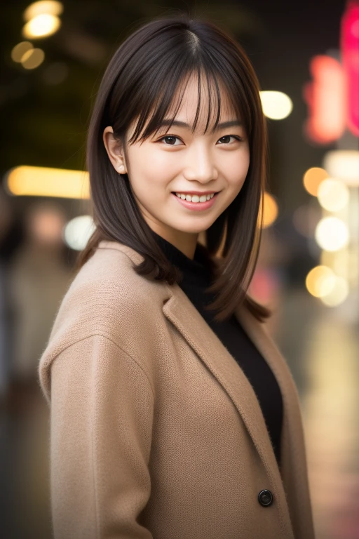 1girl,(RAW photo, best quality), (realistic, photo-realistic:1.4), masterpiece, an extremely delicate and beautiful, extremely detailed, 2k wallpaper, Amazing, finely detail, extremely detailed CG unity 8k wallpaper, ultra-detailed, highres, soft light, beautiful detailed girl, extremely detailed eyes and face, beautiful detailed nose, beautiful detailed eyes,cinematic lighting,perfect anatomy,slender body,smiling ,(bokeh:1.3)
in front of izakaya,narrow street like nakano,lights reflected on wet floor,after rain,night time,shop sign lights,winter night
wearing cashmere jacket
<lora:yokoyamayui_lora:0.7>