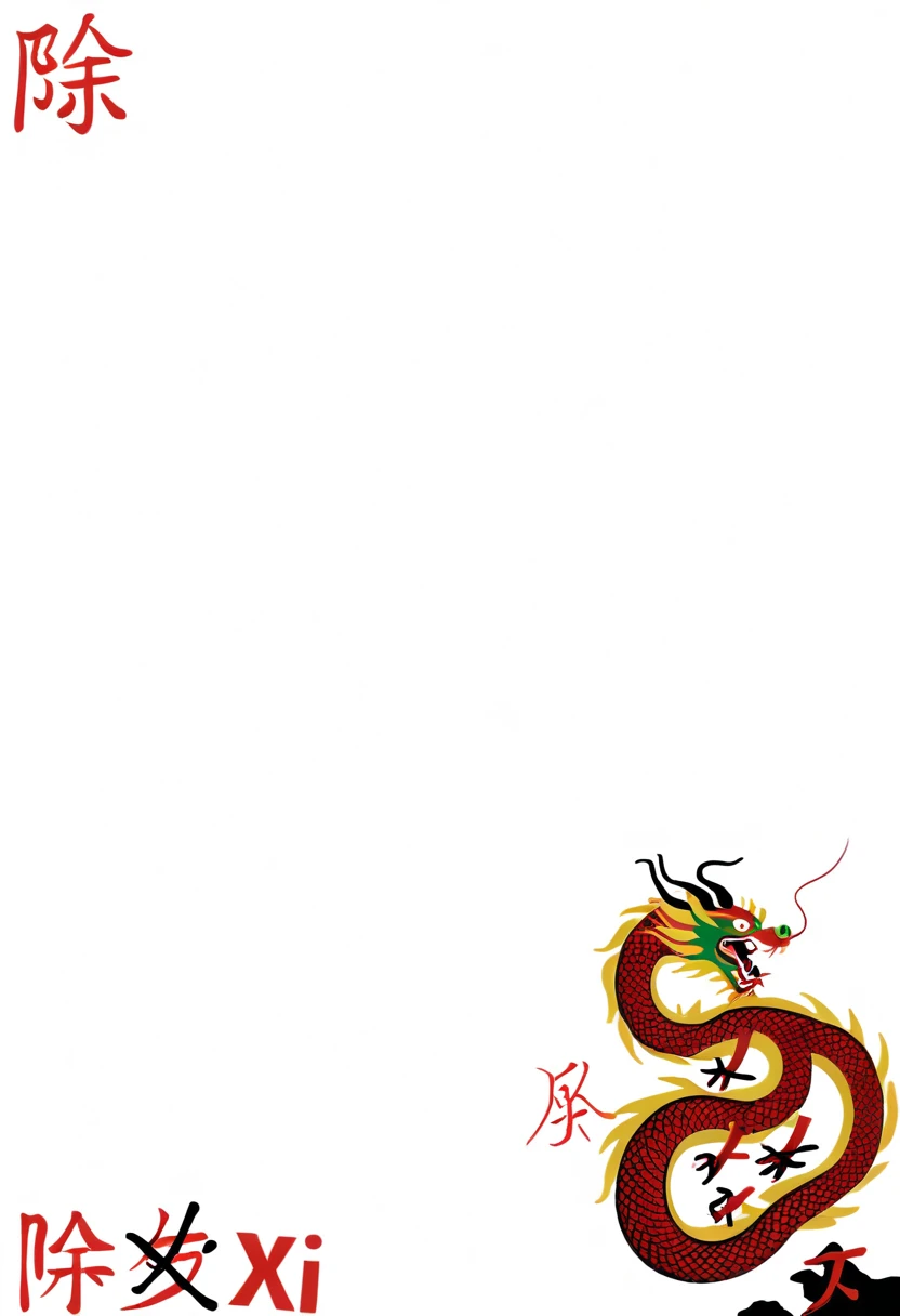 poster of Chinese dragon on center, chu-xi