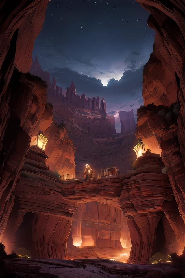 anime key visual, intricate details, landscape of a [Efficacious|Acclaimed] [Calanque de Morgiou|Gym] from inside of a Canyonlands National Park, at Nighttime, Magic Realism, Hopeful, Cybergoth Fashion, Ambient lighting, L USM, Lomography, ornate, photograph