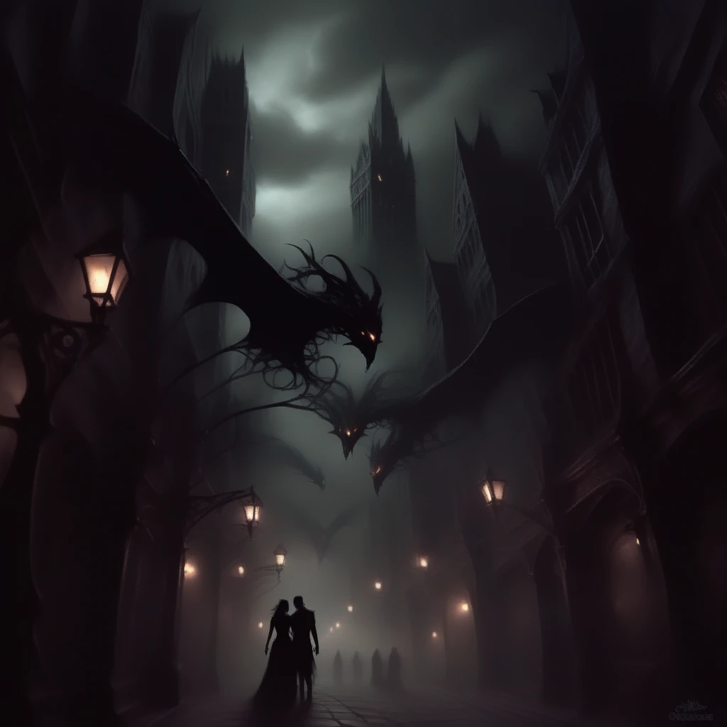 wyrmterro lovers in city, darknes<lora:wyrmterro:0.8>