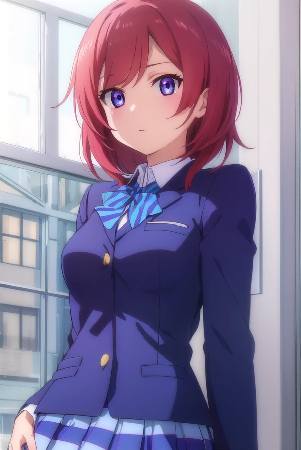 makinishikino, <lora:maki nishikino s1-lora-nochekaiser:1>,
maki nishikino, short hair, (purple eyes:1.1), red hair,
BREAK skirt, school uniform, jacket, blazer, winter uniform, otonokizaka school uniform,
BREAK indoors, classroom,
BREAK looking at viewer, (cowboy shot:1.5),
BREAK <lyco:GoodHands-beta2:1>, (masterpiece:1.2), best quality, high resolution, unity 8k wallpaper, (illustration:0.8), (beautiful detailed eyes:1.6), extremely detailed face, perfect lighting, extremely detailed CG, (perfect hands, perfect anatomy),