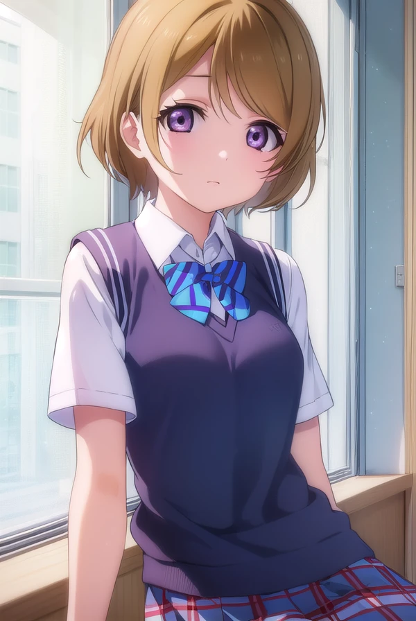 hanayokoizumi, <lora:hanayo koizumi s1-lora-nochekaiser:1>,
hanayo koizumi, short hair, brown hair, (purple eyes:1.1),
BREAK skirt, bow, school uniform, socks, plaid, kneehighs, plaid skirt, sweater vest, summer uniform, otonokizaka school uniform,
BREAK indoors, classroom,
BREAK looking at viewer, (cowboy shot:1.5),
BREAK <lyco:GoodHands-beta2:1>, (masterpiece:1.2), best quality, high resolution, unity 8k wallpaper, (illustration:0.8), (beautiful detailed eyes:1.6), extremely detailed face, perfect lighting, extremely detailed CG, (perfect hands, perfect anatomy),