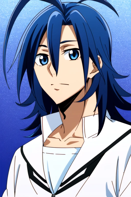 (best quality:1.1), (masterpiece:1.4), wallpaper, , , , anime coloring, (anime:1.4), 1boy, solo, male focus, <lora:sangaku_manami:0.86>, sangaku_manami, blue hair, blue eyes, , ahoge