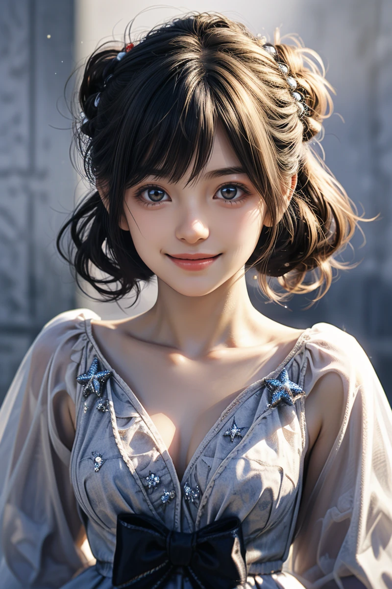 1girl
smile:2
updo
twinkle stars
looking at viewer
portrait