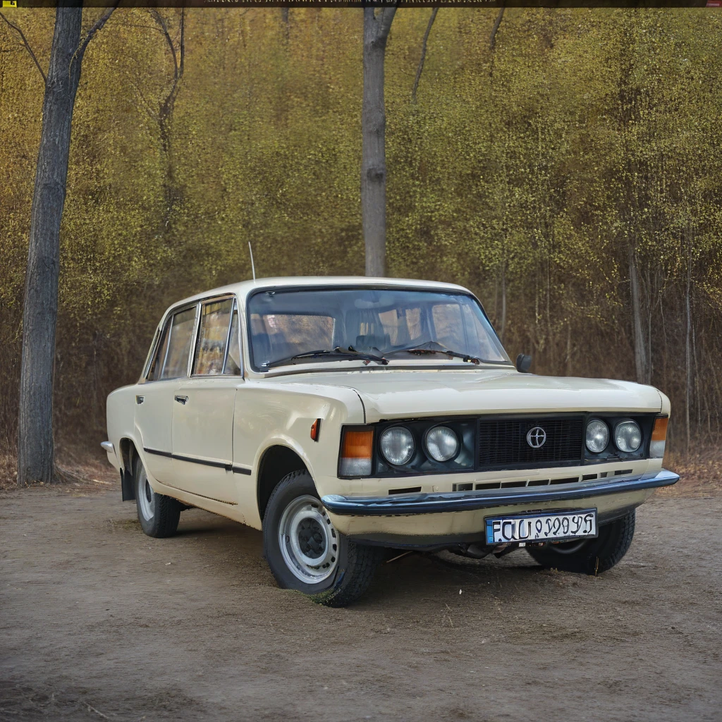 cinematic film still cinematic photo white polish 80s sedan car parked on a dirt surface, with a forest visible in the background on a sunny day<lora:add_detail:1><lora:POLISH_80S_SEDAN_CAR-000006:1> . 35mm photograph, film, bokeh, professional, 4k, highly detailed . shallow depth of field, vignette, highly detailed, high budget Hollywood movie, bokeh, cinemascope, moody, epic, gorgeous, film grain, grainy