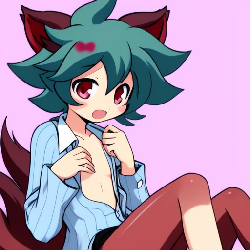 masterpiece, best quality, expressive eyes, perfect face, a white cat toddler get transformed into a cuntboy, solo, surpriced, blushed, black hair, long hair, red baseball cap, brown eyes, full body, bare foot, naked, in a forest, pussy, magic circle on the floor, glitter, small breast