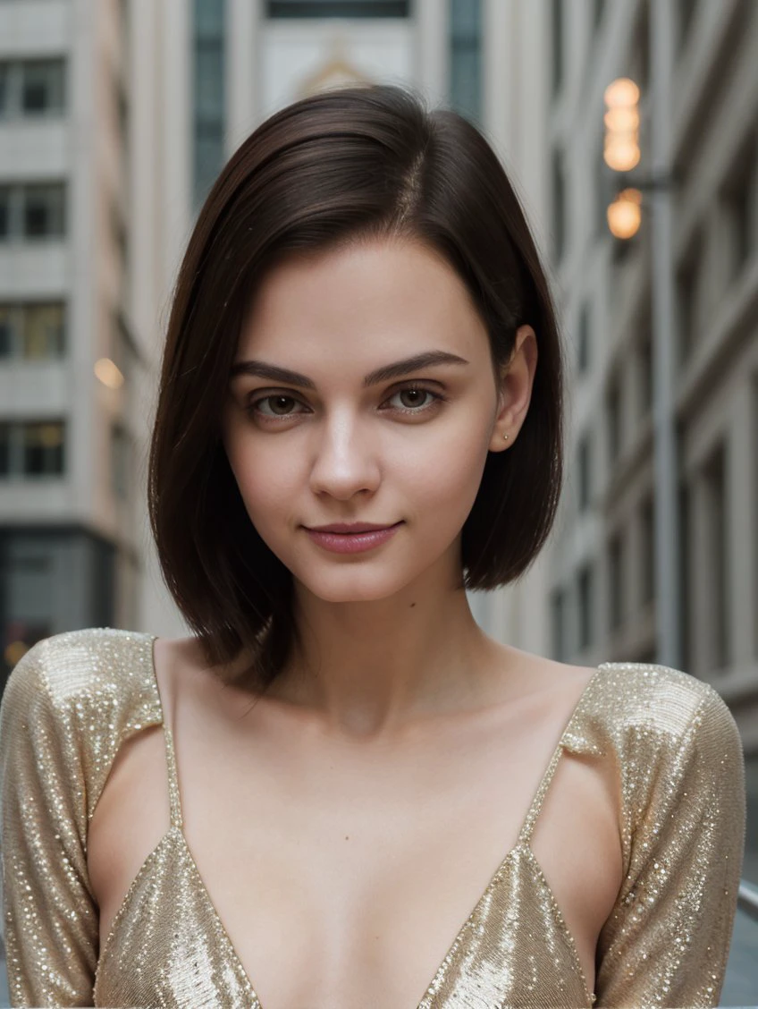 half-Body photo of an attractive Italian woman, 22 years old, name Mirabella,  flashing (breasts: 1. 0), v-neck white blouse top, female , Tall, Slim, Oval Face, Dark Skin, Brown Hair, blue Eyes, Short Nose, Full Lips, Prominent Chin, Shoulder Length Hair, Fine Hair, Loose,wavy Curls, medium breasts, red lipstick, arms above head, Masterpiece, high definition, 8k, award-winning, RAW photo, high quality, 35mm photo, film grain, bokeh, professional, 4k, highly detailed, Masterpiece (Cinematic lighting: 1. 1)