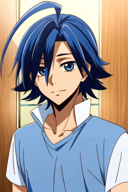 (best quality:1.1), (masterpiece:1.4), sketch, , upper body, depth of field, , , 1boy, solo, male focus, <lora:sangaku_manami:0.9>, sangaku_manami, blue hair, blue eyes, , ahoge