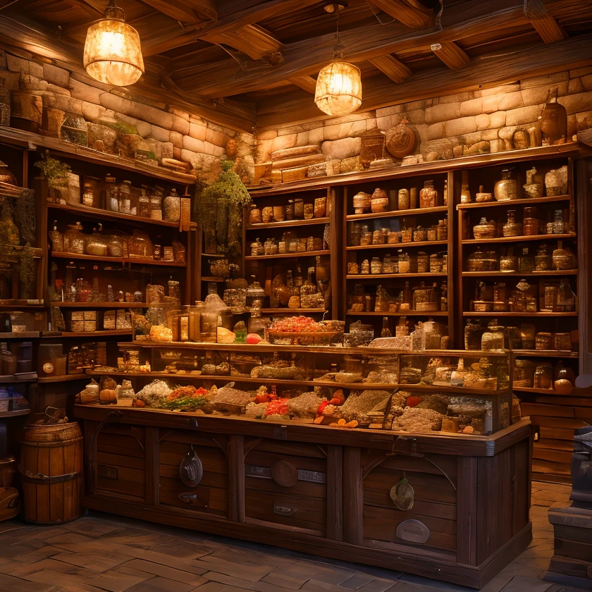 (masterpiece:1.2), (best quality,:1.2), 8k, HDR, ultra detailed, ((photorealistic)), perfect anatomy, professional light, cinematic lighting, fashion photography, ambient lighting,<lora:detail_slider_v4:3>, a magical fantasy alchemy shop, counter, herbs, ingredients, shelves, cauldron, FanInt, ((perfect hands)), <lora:FantasyInteriors-10:0.8>, epiCPhoto